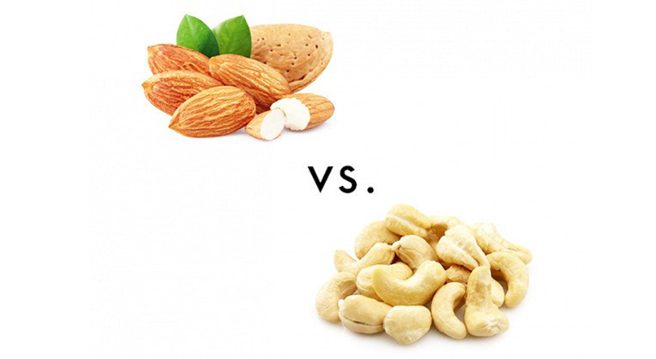 almonds versus cashews